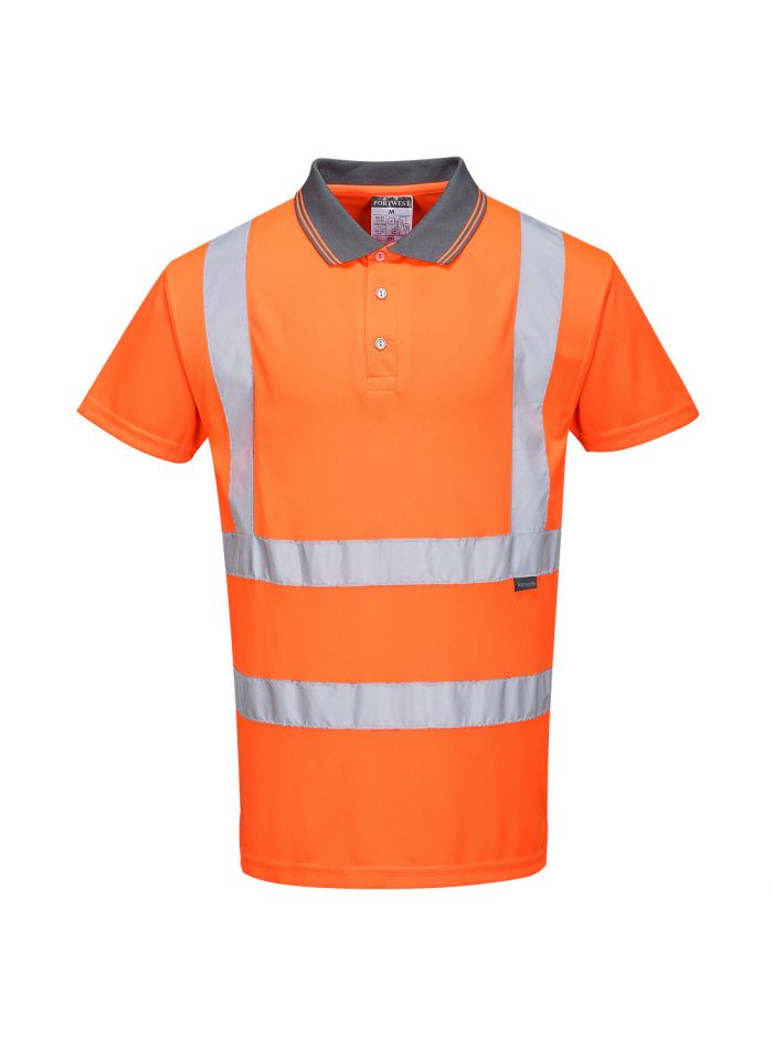 Hi-Vis Short Sleeve Polo, 4XL, R, Orange