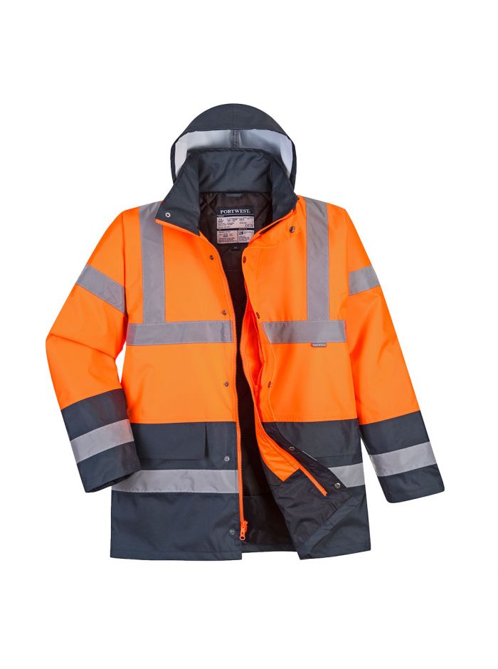 Hi-Vis Two Tone Traffic Jacket, 4XL, R, Orange/Navy