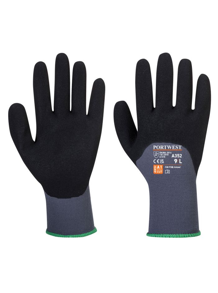 DermiFlex Ultra Glove, L, R, Gray/Black