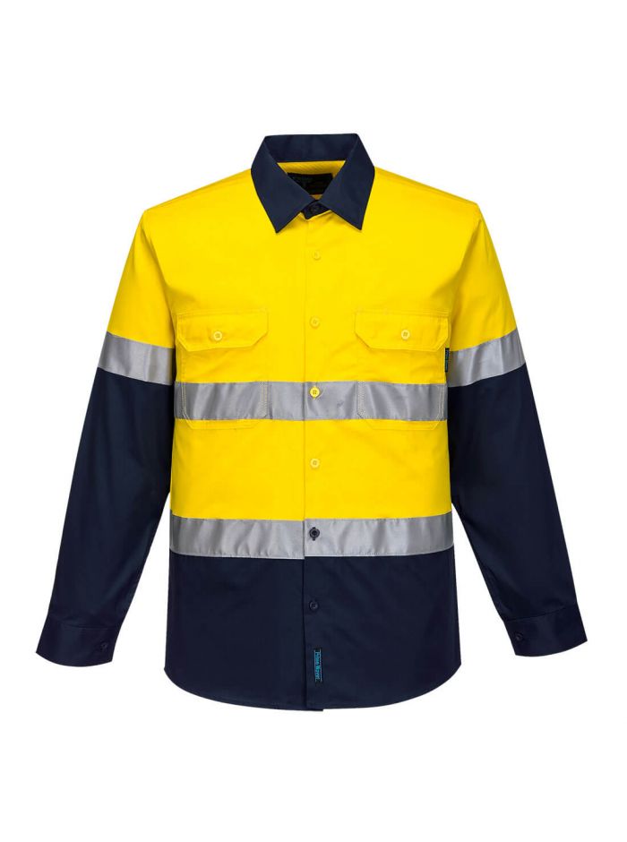 Iona Enhanced Cotton Shirt, 4XL, R, Yellow/Navy