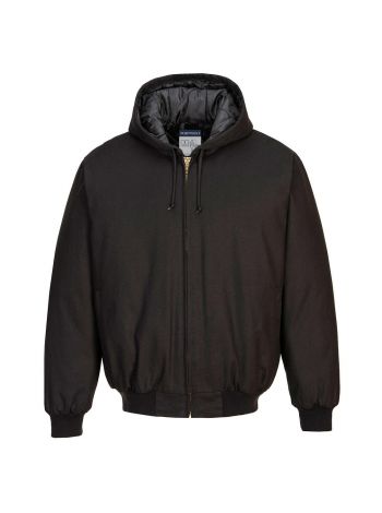 DuraDuck Work Quilt Lined Hooded Jacket, 4XL, R, Black