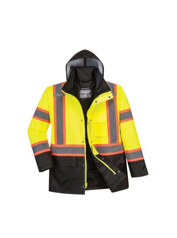 Crane Sports Unisex Winter High Vis Yellow Rain Jacket – Running & Cycling – Mesh Lining, Full Zip, Zipped Pockets